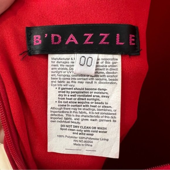 STUNNING Red Alyce Paris Formal Bedazzled Maxi Prom Dress sheer back size 00 - Picture 10 of 16